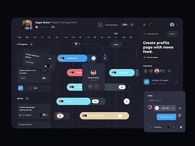 Dark Dashboard design illustration ui web