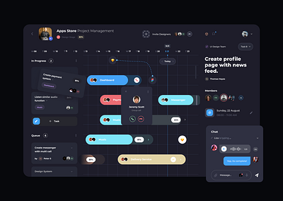 Dark Dashboard design illustration ui web