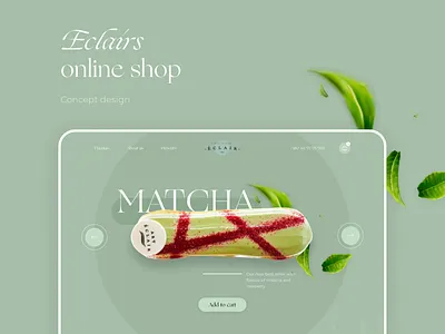 Eclair online shop | UI/UX design | Concept web design adobe photoshop e commerce eclair ecommerce figma food food website main page pastel shop typography ui ux web design webdesign