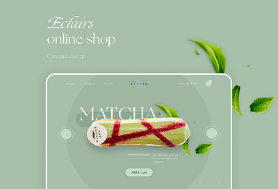 Eclair online shop | UI/UX design | Concept web design adobe photoshop e commerce eclair ecommerce figma food food website main page pastel shop typography ui ux web design webdesign