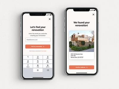 Renno App app app ui clean design digital flat ios app minimal mobile orange product design real estate renno silka simple web web app