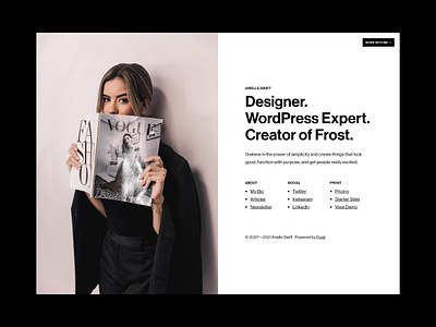 Influencer Starter Site black and white design genesis genesis framework minimalism minimalist minimalist design wordpress