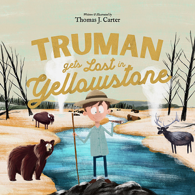 Truman Gets Lost In Yellowstone childrens book illustration national park picture book procreate yellowstone