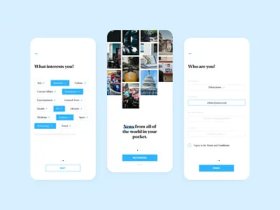 News App UI: Onboarding 2021 app app design card clean concept creative design ios iphone iphone app magazine minimal news newspaper onboarding trend ui ux white