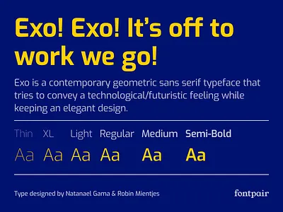 Exo - Sans Serif Google Font design font pair font pairing fontpair fonts googlefonts typeface typography