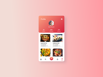 Daily UI 006 - Profile branding challenge dailyui dailyuichallenge design food gradient graphic design illustration iphone logo me mobile profile recipe ui ux uxui