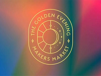 The Golden Evening Logo Design branding illustration logo moon simple lines stars sun