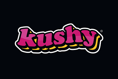 Kushy - Cannabis Lifestyle Brand cannabis cbd dispensary hand lettering kush kushy lettering logo marijuana modern packaging psychedelic weed