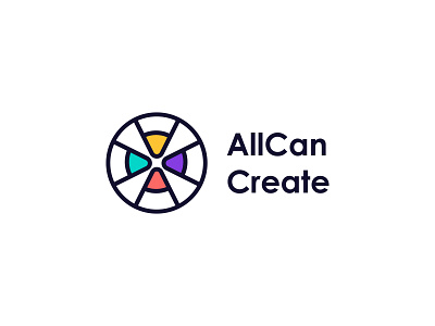 All Can Create - Logo Design app brand branding design drawing forum friendly fun group icon identity logo logomark logotype modern nonprofit pencil simple social network vibrant