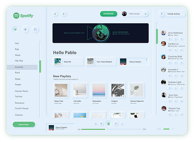 Spotify UI Neumorphism Design - Light mode concept light mode music neumorphism ui ui design webapp