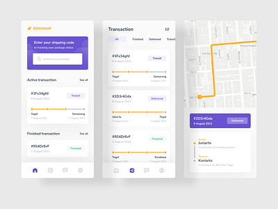 Shipping Service Mobile App card delivered delivery services home map mobile mobile app orange line shipping shipping code shipping services tracking tracking line transaction transit