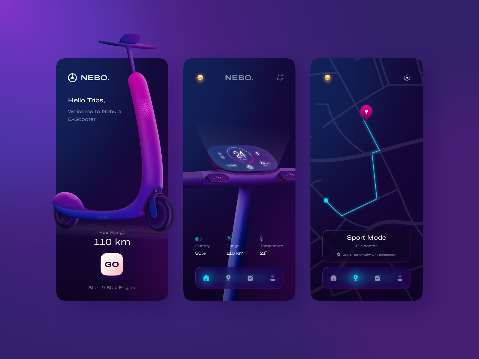 Example of Bike - Mobile App Design