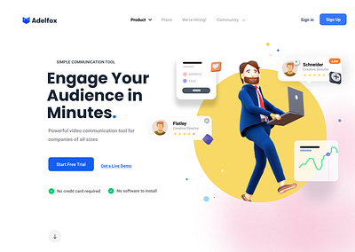 Landing page design ui