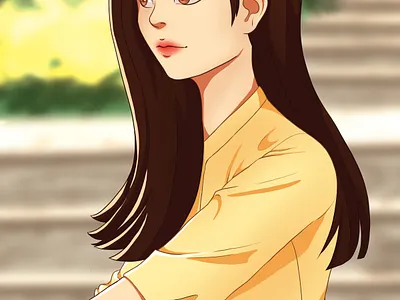 Sitting Girl Portrait adobephotoshop art design digitalart digitaldrawing drawing illustration photoshop