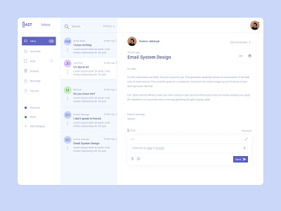 Inbox Re-design for email admin page design application design dashboard design email design email system design saas uiux design web design