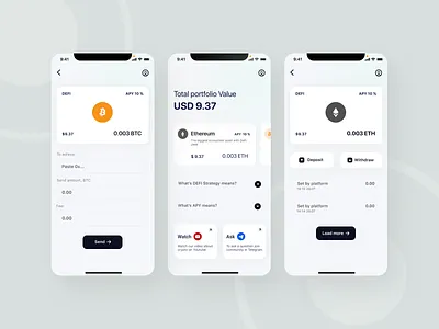 Crypto investment app | Mobile app UX UI design app bitcoin blockchain crypto crypto wallet cryptocurrency design mobile mobile app mobile app design mobile design token ui
