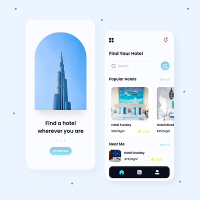 Mobile App - Booking Hotel App app branding design icon typography ui ux