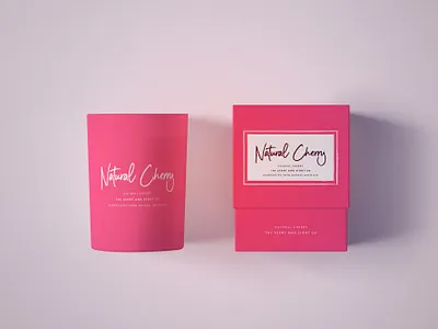 Natural Cherry Candle Packaging branding candle cherry mockup packaging red