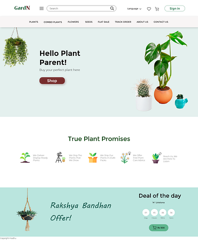 Garden e-commerce website branding design graphic design illustration typography ui ux vector website