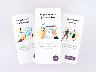 Zoofy - Job searching app 2021 design app app onboarding app ui app ux best shot job job finder app job search app minimal modern onboarding popular simplicity trending ui ux ux design