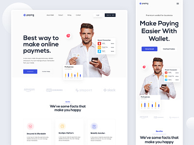 e-Paying - Online Payment Website Design branding design getway landing page design landingpage minimal modern design online onlinepayment onlinepaymentlandingpage onlinepaymentwebdesign payment pymentwebdeisgn ui uiux webdesign