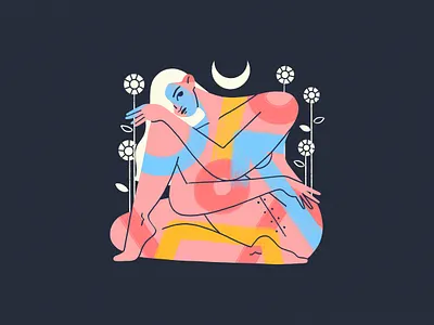 Dear Body ... character design embrace flat girl illustration procreate