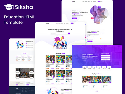 Siksha – Education HTML5 Template agency website course creative design designerforux education html html5 landing page design online course onlineeducatin onlineeducation template design theme themes ui ui design uiux design uiux designer web design webtemplate