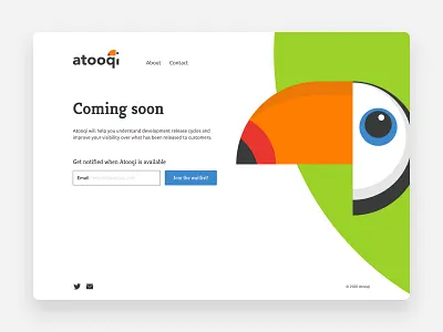 Landing Page Design coming soon desktop edm input landing sign up subscribe toucan ui