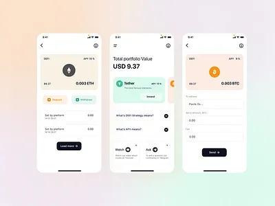 Crypto investment app | Mobile app UX UI design app bitcoin blockchain crypto crypto app cryptocurrency design mobile mobile app mobile app design mobile design token ui wallet