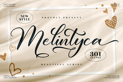 Melintyca - Beautiful Script Font 3d animation app branding design graphic design icon illustration logo motion graphics typography ui ux vector