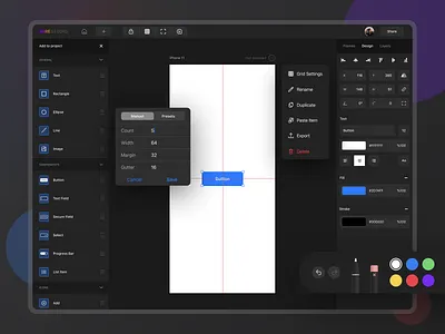 Wireframe Tool for iPad app app design apple application design design tool graphic design ipad ipad app tool ui ux ux tool wireframe wireframe tool