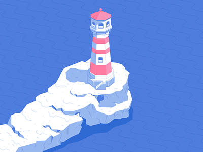 Pink / Blue p.3 adobe ai blue illustration illustrator lighthouse ocean pink rocks sea vector vector art