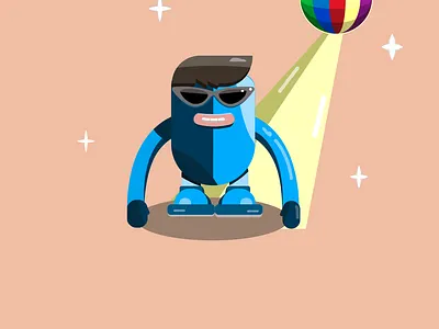 Mr. Bolo at the disco adobe adobe illustrator art branding colors design disco dribbble game glasses illustration illustrator logo space summer sun sunglasses