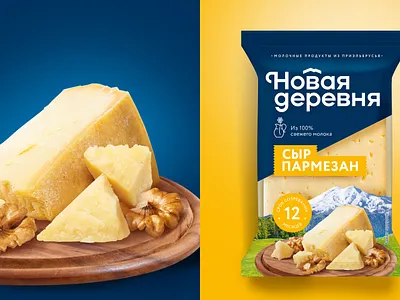 New Village – cheese package branding food logo packaging
