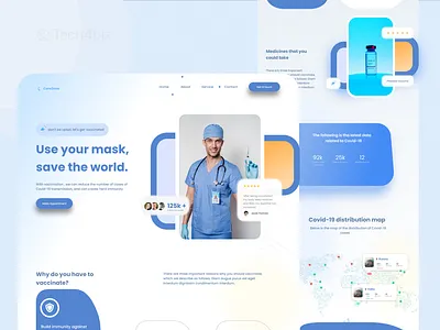 Covid Vaccine Webpage branding covid design doctor graphic design hospital medical ui vaccine web website