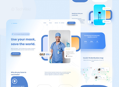 Covid Vaccine Webpage branding covid design doctor graphic design hospital medical ui vaccine web website