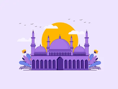 MOSQUE illustration allah arab arabic asura building cloud eid illustration islam islamic kaba line art masjid mohammad mosque mosque member muslim ramadan sun vector