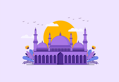 MOSQUE illustration allah arab arabic asura building cloud eid illustration islam islamic kaba line art masjid mohammad mosque mosque member muslim ramadan sun vector