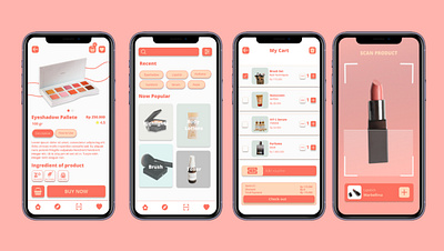 Beaute UI design. beauty ecommerce makeup scan ui ux