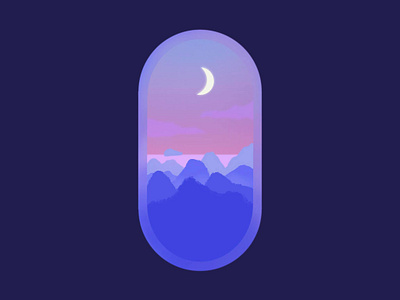 Summer Night graphic design illustration