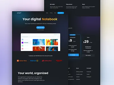Ambient Landing Page ambient dark mode landing page saas web design