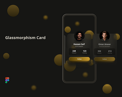 A glassmorphism Card card cards dark design glassmorphism photo ui ux