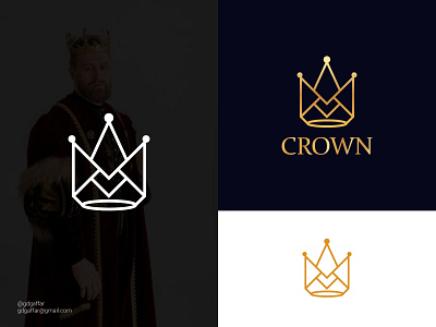 Crown Logo brand identity branding branding design business company crown crown logo gold graphic design hotel illustration king logo logo design logotype luxury modern logo queen royal ui