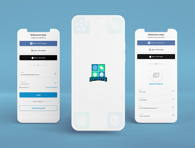 Login, Signup authentication login signup sports ui
