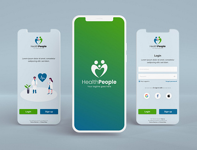 Health authentication doctor health login signup ui