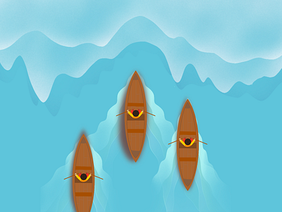 Flat design illustration animation canoe canoe race canoesport design flat illustration graphic design illustration procreate procreatedraw