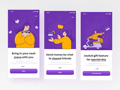 On Boarding Finance App design mobile mobile ui onboarding ui uiux ux