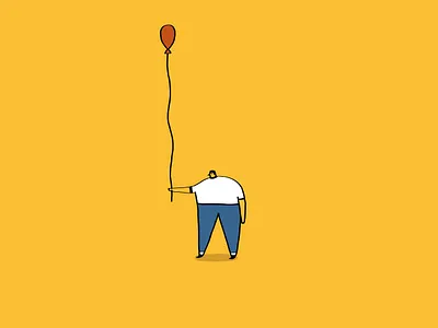 Man & His Friend balloon character fun helium illustration man with balloon parties stock image up up film