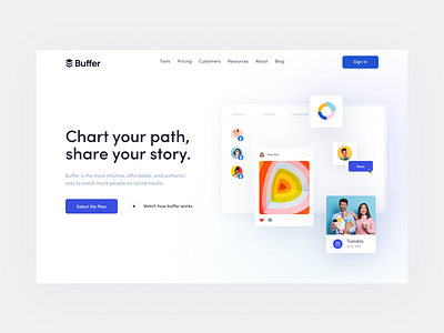 Buffer Landing Page Design Concept daily ui landing page modern social media web design