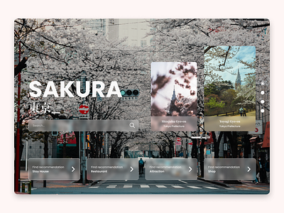 Sakura 🌸 - Japan Travel Website app branding carousel slider design glassmorphism graphic design japan landing page pink sakura travel ui visual design website